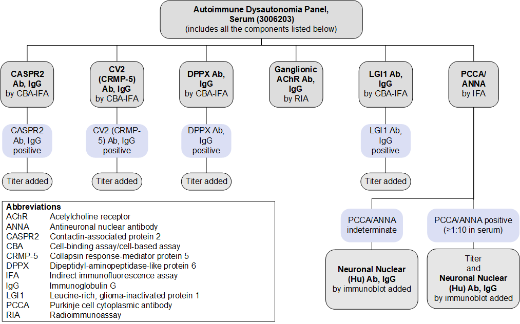 Reflex pattern for Autoimmune Dysautonomia Panel, Serum